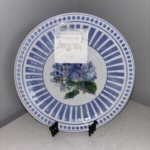 Shabby Chic Hydrangea Floral Blue Salad Plate Melamine NEW
